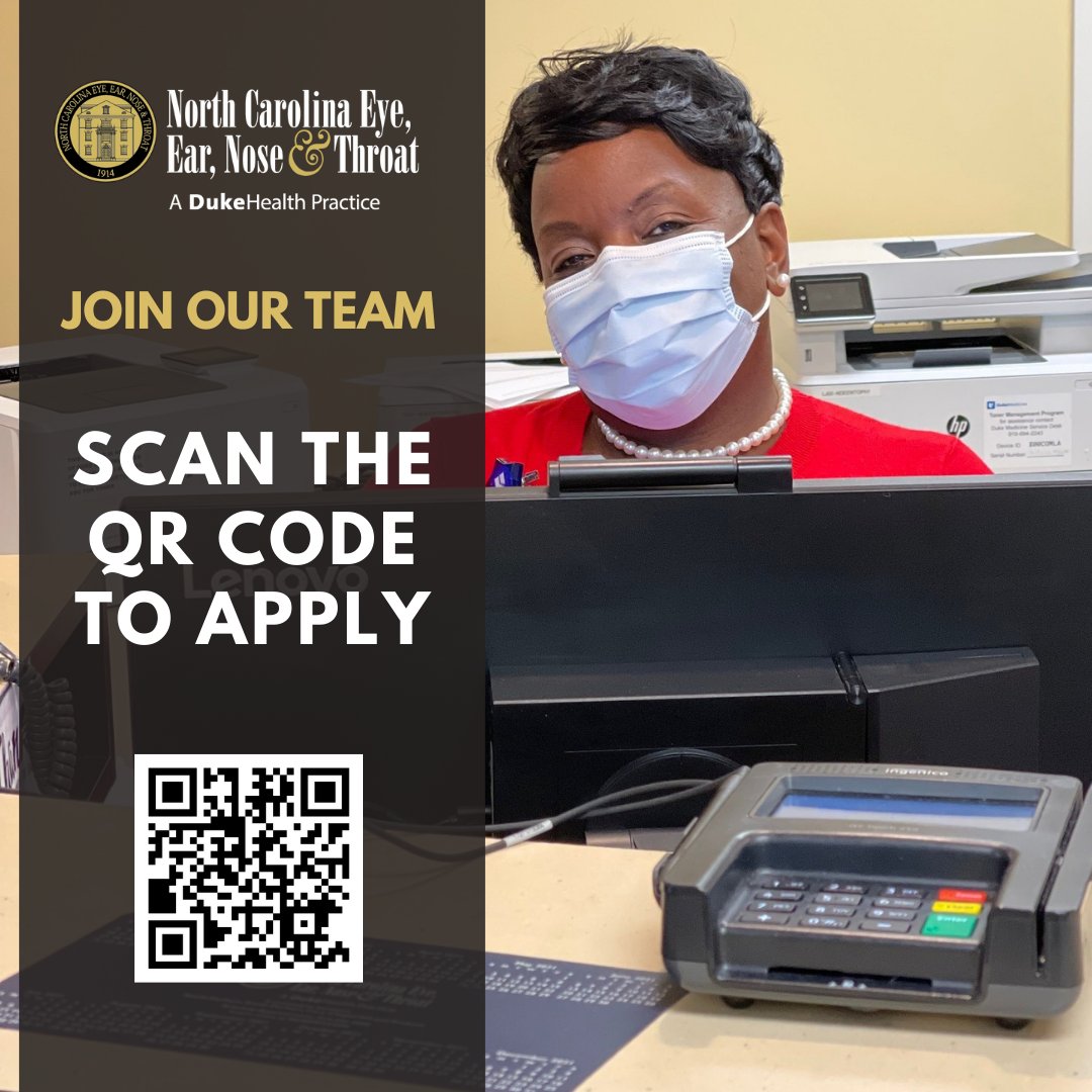 NCEENT's tweet photo. North Carolina Eye, Ear, Nose &amp; Throat is looking for talented professionals to join our growing team. Apply here: https://t.co/3jtjOIZ3FL
#nceent #durham #cary #chapehill #roxboro #eyecare #entcare #ophthalmictech https://t.co/KOGgLEym16