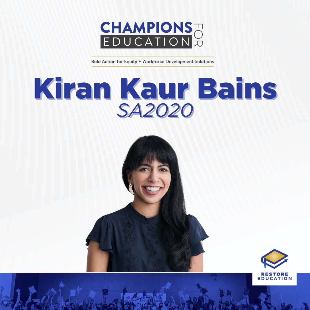 restore_edu's tweet photo. We are truly honored to have Kiran as our host for the 2022 Champions for Education Forum! She is a leader in equity and will be bringing the leadership and expertise of @SA2020 to the forum. If you haven't already registered, sign up today!
https://t.co/xODNReOwJH https://t.co/1UXC9GBPhu