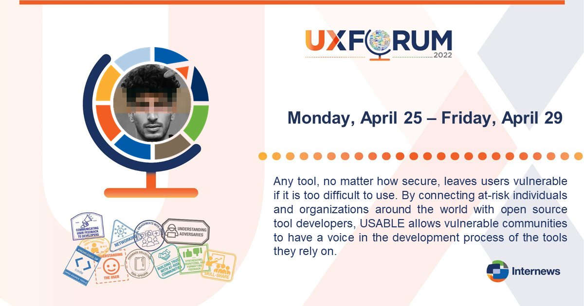 USABLE_tools's tweet photo. Curious about #usertesting? Want to learn how #opendesign improves creativity? Excited to improve #accessibility in the open source space? Join @Internews, @WeAreOkthanks and @simplysecureorg for the #UXForum April 25-29. Registration open until April 20: https://t.co/im01vv7mnv https://t.co/jNncwXOuZN