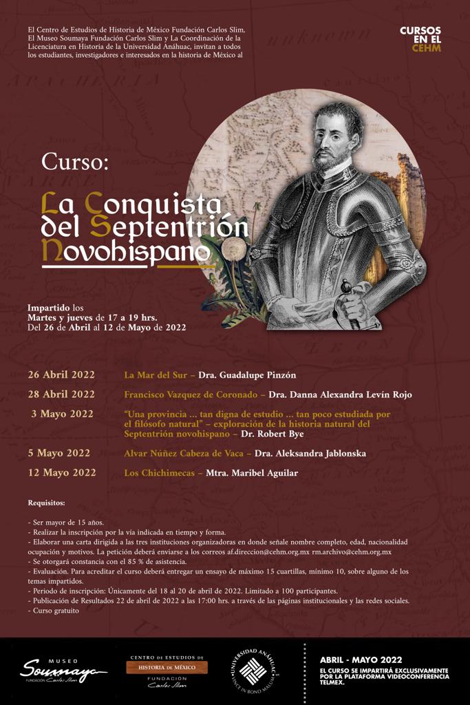 #TodosInvitados al curso "La Conquista del septentrión novohispano". 
Informes👇🏼
