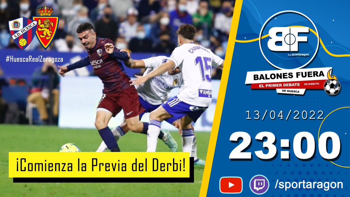 BalonesFueraSDH's tweet photo. 📺⚽️ ¡Hoy hay programa! ¡Comenzamos a calentar el #HuescaRealZaragoza!
📢 @pablobarrantes y todo su equipo analizan el partidazo de la jornada en directo en #Twitch y #Youtube
💥 ¡Desvelamos nuestra programación para el especial de #16horas del domingo! ¡Te esperamos! https://t.co/BZSrbrMFV2