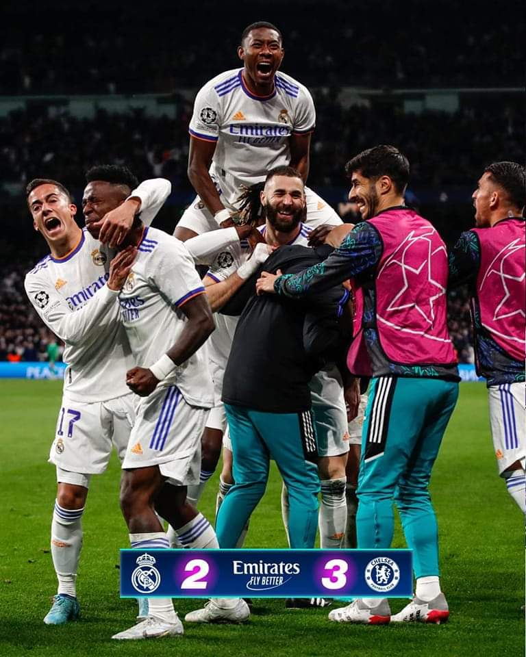 AArges123's tweet photo. @ChelseaFC  a avut-o în mână pe @realmadrid. I-a dat trei goluri, a fost aproape de 4-0, dar a sfârșit prin a fi eliminată. Londonezii s-au topit în prelungiri, unde Benzema a demonstrat, încă o dată, că e cel mai bun atacant din lume. #RealMadrid #ChelseaRealMadrid #Chelsea #UCL https://t.co/NXYgCVNOX4