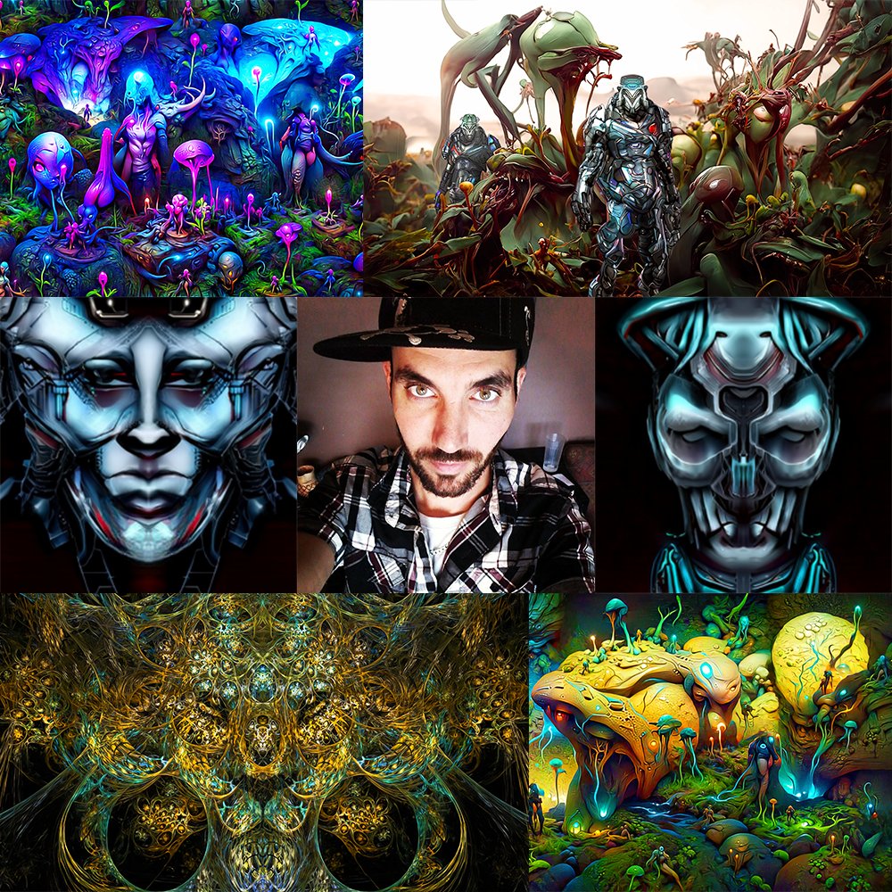 Happy #PortfolioDay! 

I am a graphic designer, self-taught and published musician and dog caretaker with a love for combining traditional graphics, music production and emerging AI software to bring my imagination to life!
Linktr.ee/DemzOneMusic
#NFTeers #nftart #NFTCommunity