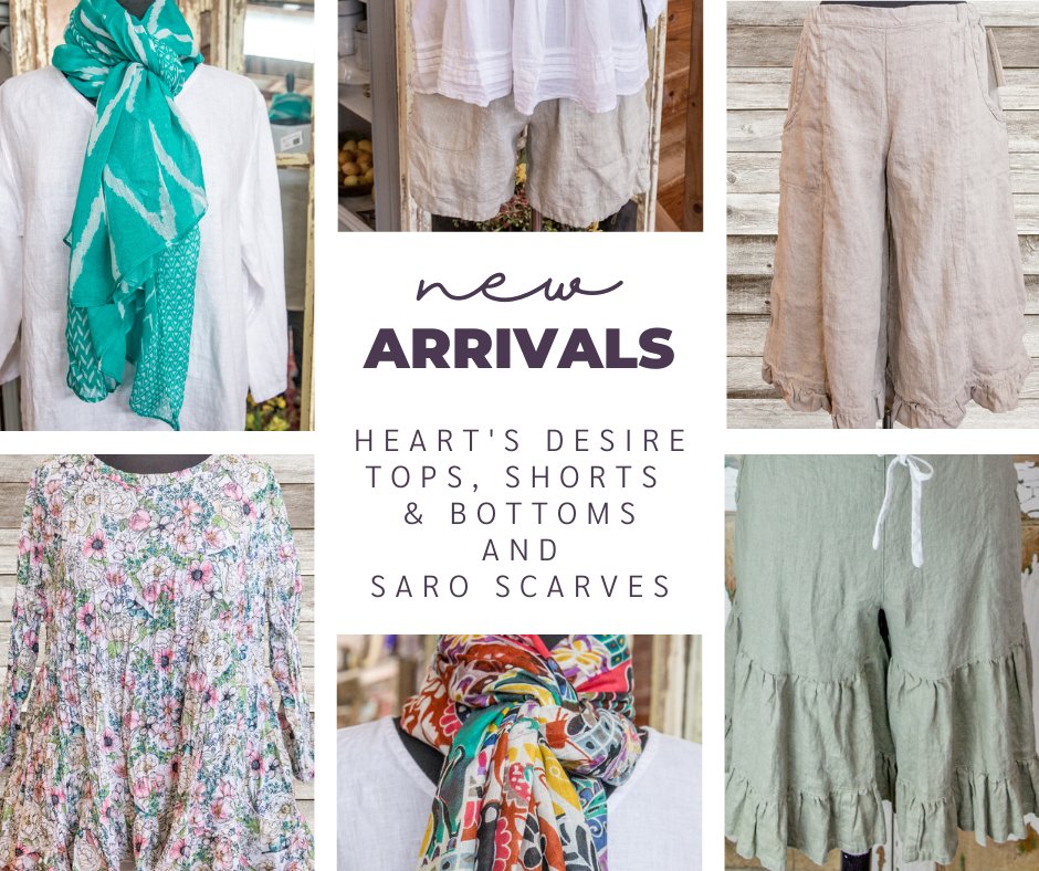 FgClothingtx's tweet photo. New Heart's Desire will have you dreaming of sunshine: Butterfly top in Bluebird, Cowgirl Skirt, Summer Shorts &amp; restock of Gypsy Shorts.

New Saro Taleen scarves will brighten your days in shades of green, bold patterns &amp; magenta.

https://t.co/19AnPsPMJw https://t.co/PJQBqEu05I https://t.co/XjYOujRPK2