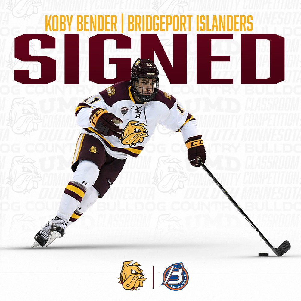Congratulations to <a href="/KBend11/">Koby Bender</a> on signing with the <a href="/AHLIslanders/">Bridgeport Islanders</a>! #BulldogCountry