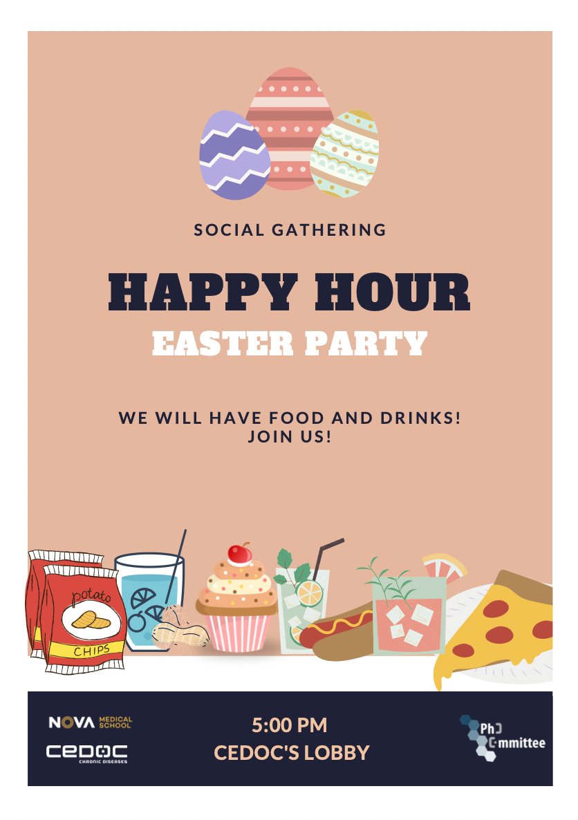 phd_committee's tweet photo. Hey everyone! Easter season is coming and therefore we are hosting an easter party this Wednesday! We will have barbecue and drinks!
Who will be the winner of the easter egg hunt? 🐰 Did you assemble the right word? 🕵️♂️
#phdcommittee #easter #easteregghuntchallenge https://t.co/y2zegbKgT5