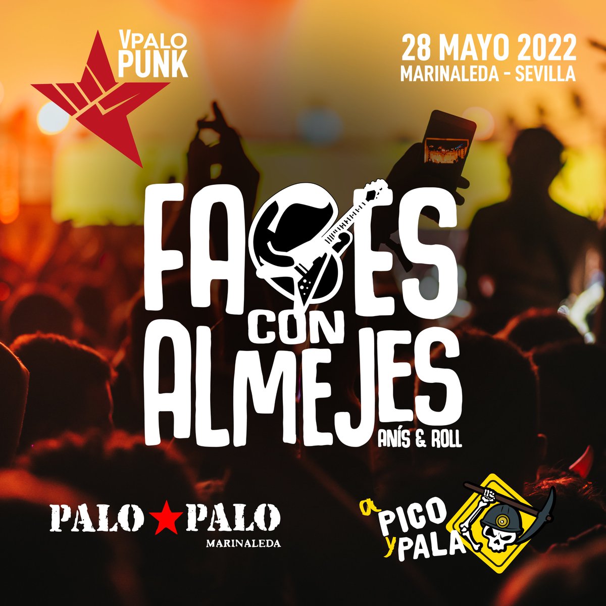 🔥¡FABES CON ALMEJES!🔥

💣💥 Los <a href="/LosFabes/">Fabes Con Almejes</a>, un grupo muy conocido en Andalucía. Explosivos, divertidos y con una energía que les hace crear una performance que va a sorprender a la peña de la <a href="/salapalopalo/">Sala Palo Palo</a> 🔥

OFERTA ABONO + CAMISETA OFICIAL 🎫🔥👉 bit.ly/VPaloPunk