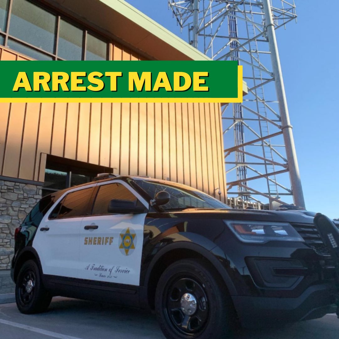 SCVSHERIFF's tweet photo. A patrol check of a gas station in Gorman led to the arrest of a male after seen in a reported stolen vehicle. As a reminder, #GuardThatAuto by always removing keys from the car, use added locking mechanisms like a steering wheel locking device & always #SeeSomethingSaySomething. https://t.co/20XVFypgGp