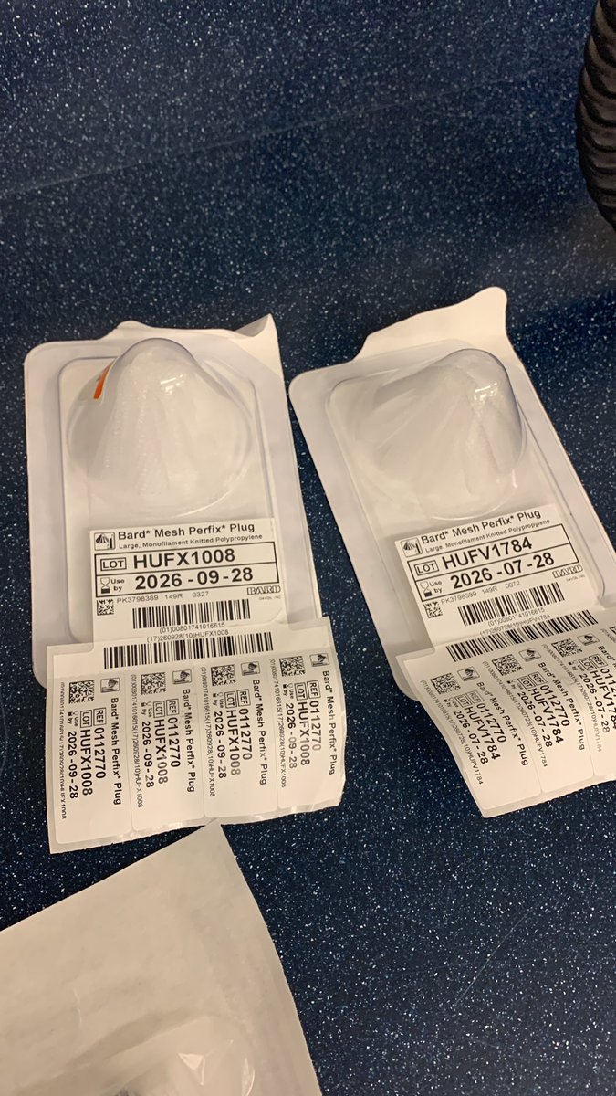 Walked into @ericpaulimd OR and found these. I can only assume he knows I want to make mesh plug earrings and not that he was going to use these to fix an inguinal hernia. #hernias #makeherniasgreatagain #saynotoplugs