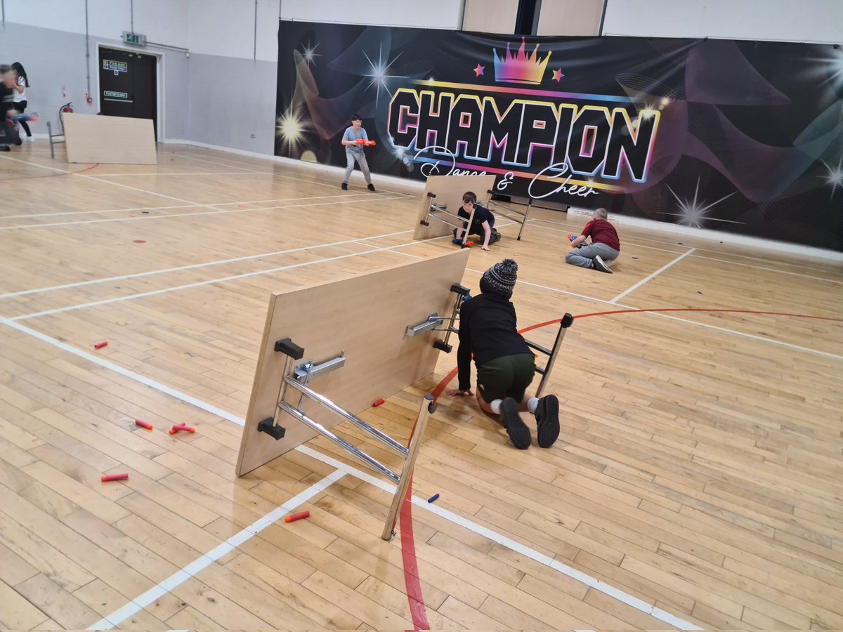 AlliDon80's tweet photo. Great nerf wars session today as party of the @ysortit Easter programme. Thanks to @Centre81_CHA for hosting #easterholidays #communityproject #nerffun https://t.co/UGLzk1BuVU