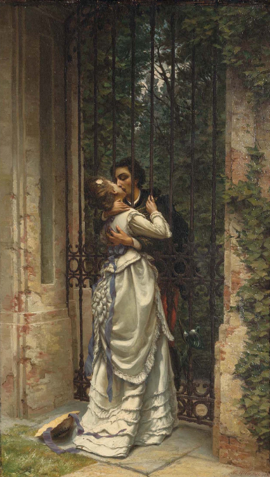 The Kiss, by Italian painter Silvio Allason (1910). In private collection.