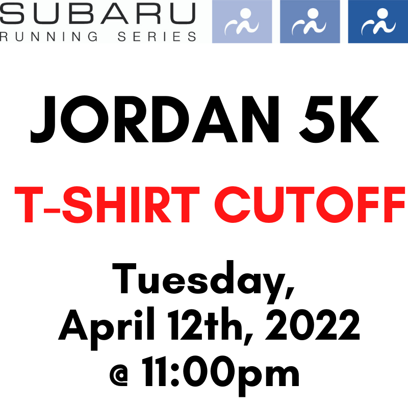 SubaruRunning's tweet image. The deadline to register and receive your free technical t-shirt is Tuesday evening at 11:00 pm.
Race Day registration will be open at 8 am on Saturday morning at the Jordan Arena. 
raceroster.com/events/2022/59…