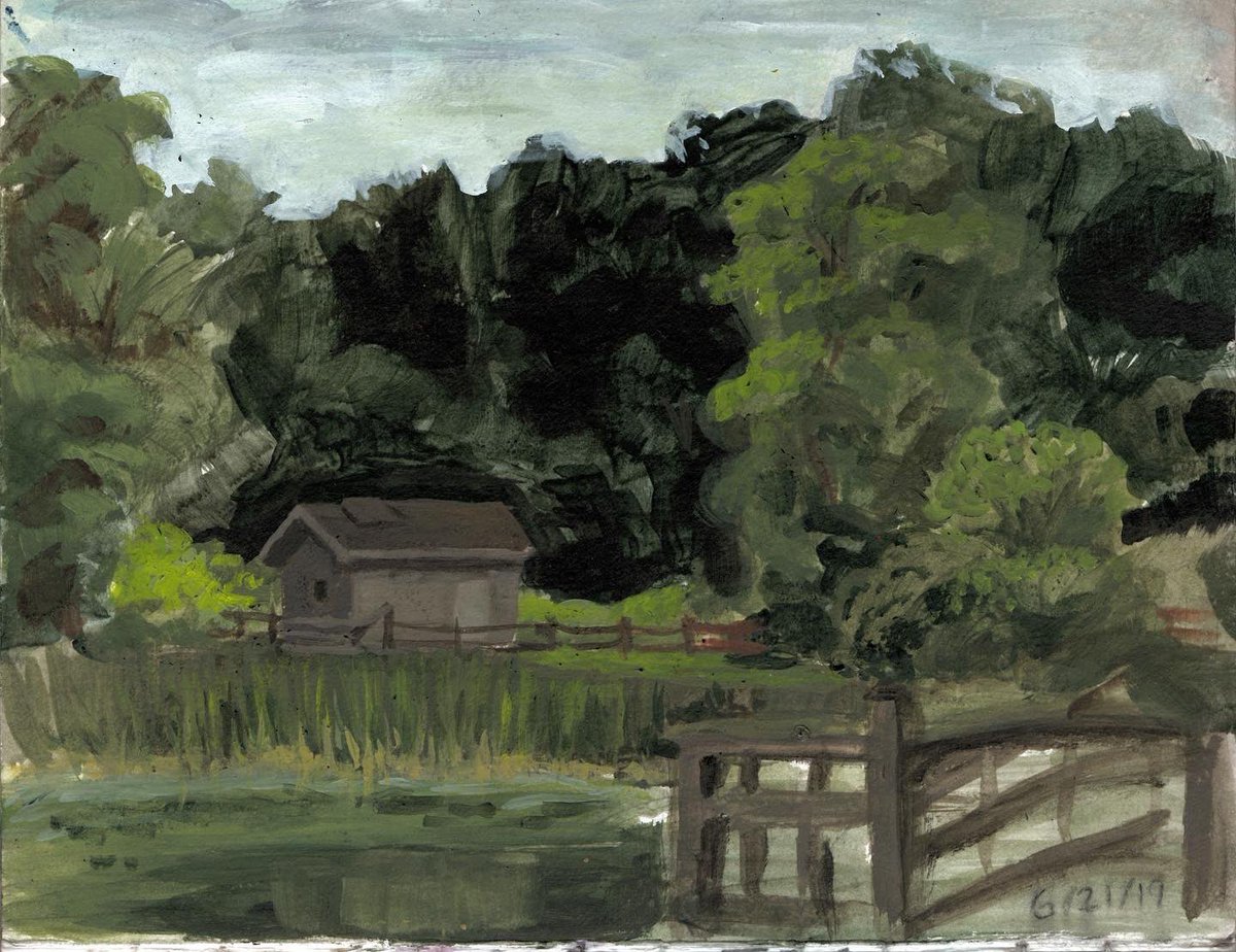 hsbessiake's tweet photo. Acrylic study from a park in Indiana a few years ago https://t.co/rr0eskc8hU