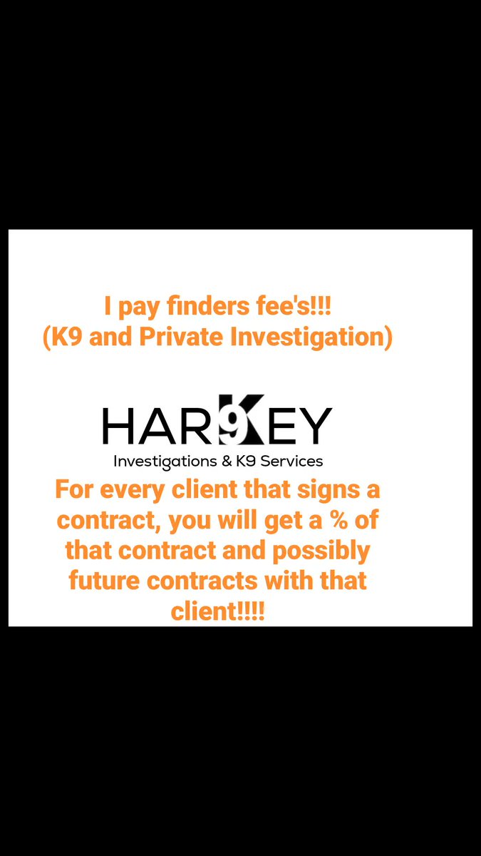 harkeyk9's tweet photo. Finders Fee's
#k9honor #harkeyK9 #k9handler #privateinvestigator #findersfee https://t.co/SbQe2lV2RM