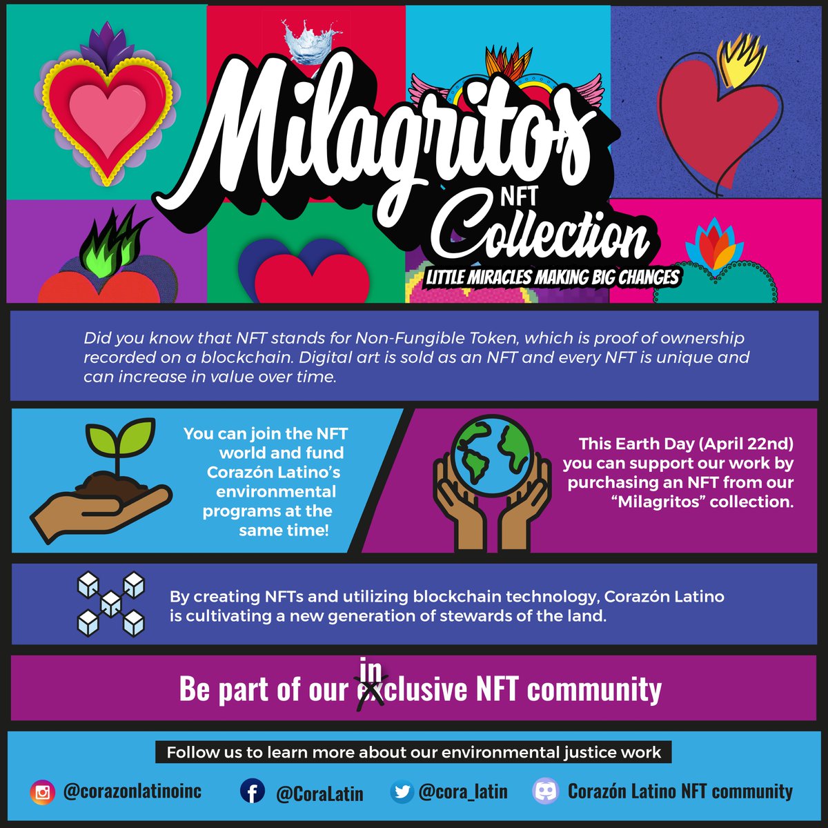 corazon_latin's tweet image. How to be in the know
✅ 1st step: Join our whitelist! 👉 corazonlatino.us/nft
✅ 2nd step: Follow us to know the instructions we will be posting
✅ 3rd step: Buy a unique NFT with cause on April 22nd (Earth Day)! 🌎🌱
#nftart #nftartist #nfts #nftcommunity #EarthDay