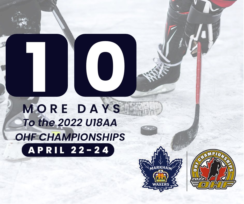 OHF2022_U18AA's tweet photo. Sharpen those skates and tape those twigs…only 10 more days to the 2022 U18AA OHF Championships 🔥 #hockey #minorhockey #ohf #ontariohockeyfederation #champion #championships @HometownHockey @OHFHockey @GTHLHockey @NOHAHockey @ALLIANCE_Hockey @MarkhamWaxers @cityofmarkham https://t.co/oj1olo3cPR
