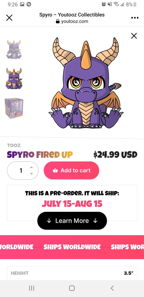 SammieAran's tweet photo. #youtooz giving us #spyro fans more #spyromerch...ahhhh ty! I ordered the unimpressed spyro 😍 

I will admit that I would have nabbed the fired up one too but...where did his eyebrows go?! 🤔

#spyrothedragon #activision #ActivisionBlizzard #plushie #gamingmerch https://t.co/zJLVs2CiTC