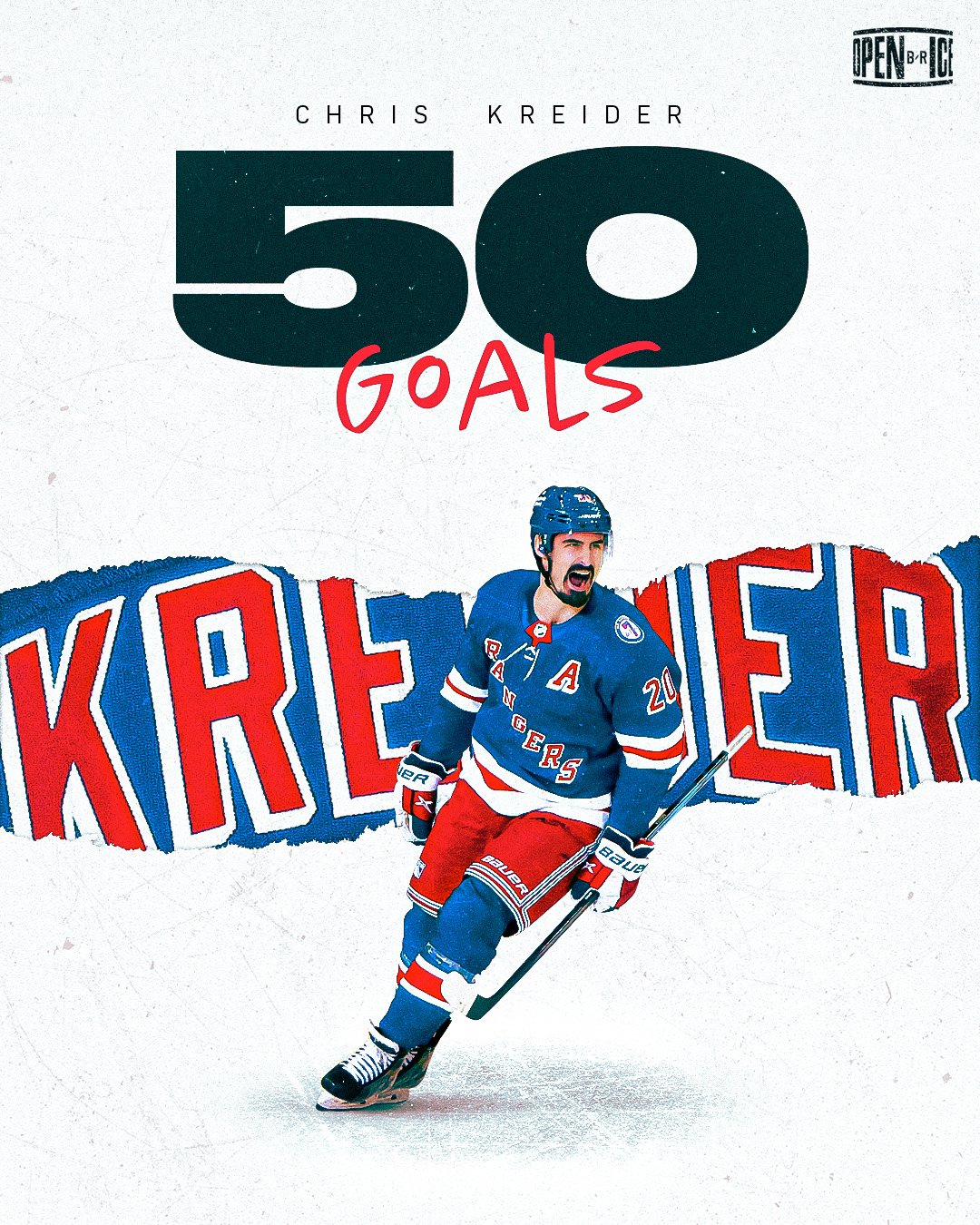 Kreider's 50th goal of the season