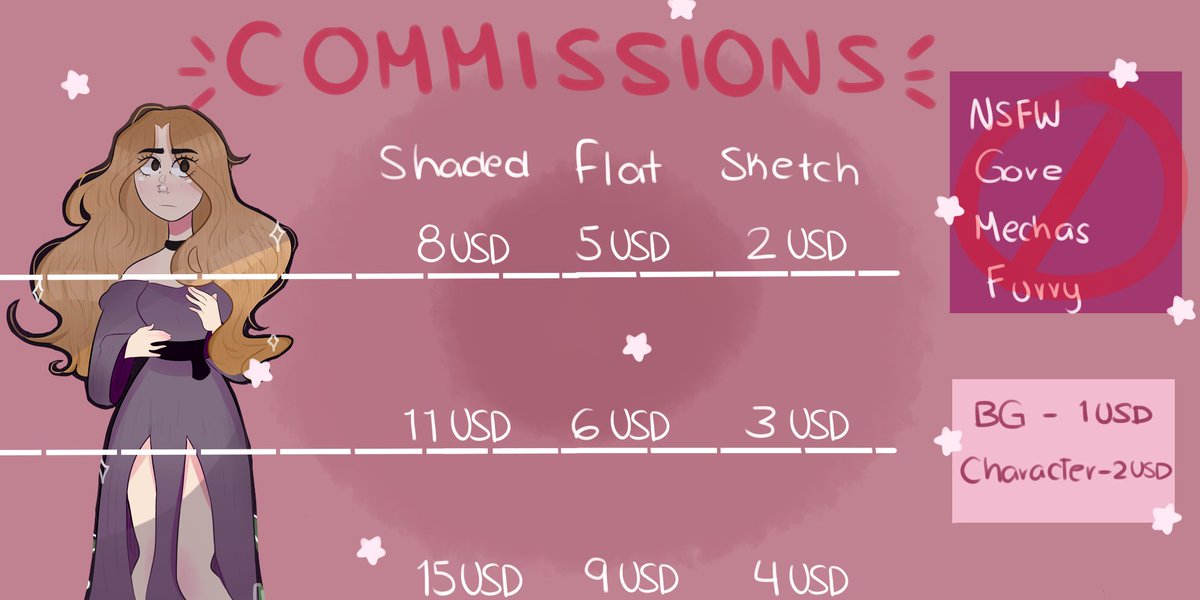 moniiiql's tweet photo. 💮 COMMISSIONS OPEN 💮

Aló. Regrese hace poco acá y me devuelvo a lo que hacía.
Las comisiones son por temas algo fuertes y es una ayuda más que nada. 
Les agradecería demasiado el compartir y cualquier apoyo. 
Los quiero 💟

#commissionsopen #drawing #ComisionesAbiertas https://t.co/YYPWFlLFH9