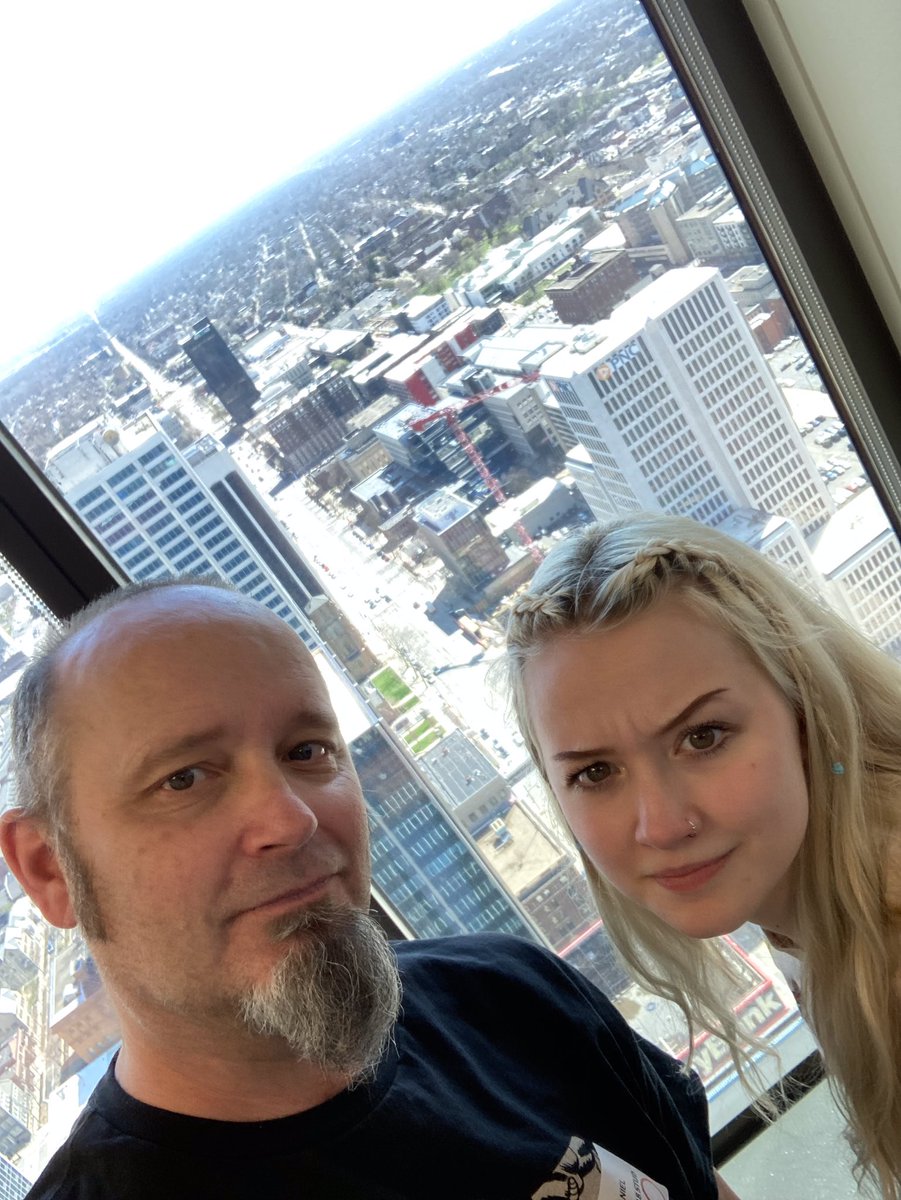 Got to install the Ohio Governor’s Youth Art Exhibition with Davidson kids and my amazing daughter.on top of the world at the Rhodes Tower.