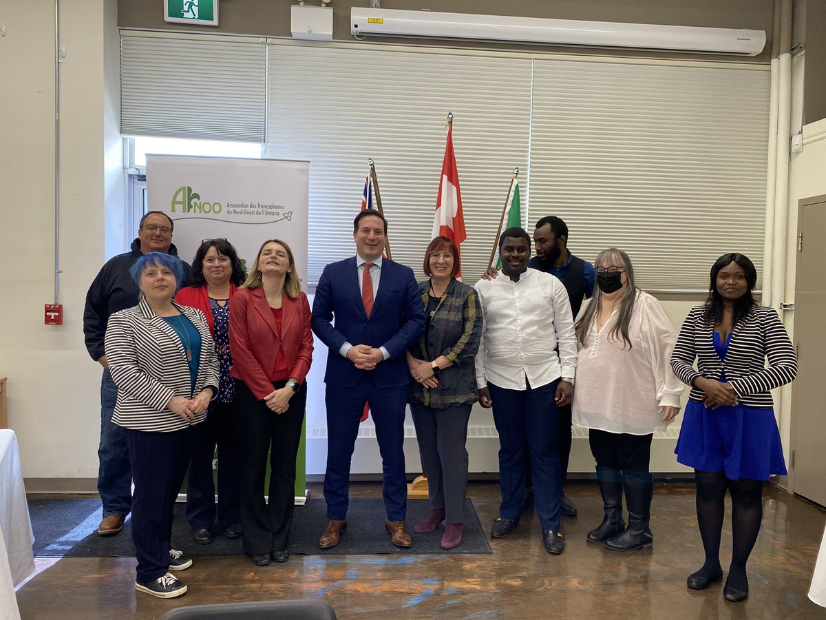 Thunder Bay is home to many Francophone orgs, and I had the opportunity to meet with some of them today including the <a href="/Franco_N_O/">AFNOO</a>. Thank you for organizing this visit, glad to hear directly from these orgs about the issues facing the community in Thunder Bay &amp; Northern Ontario.