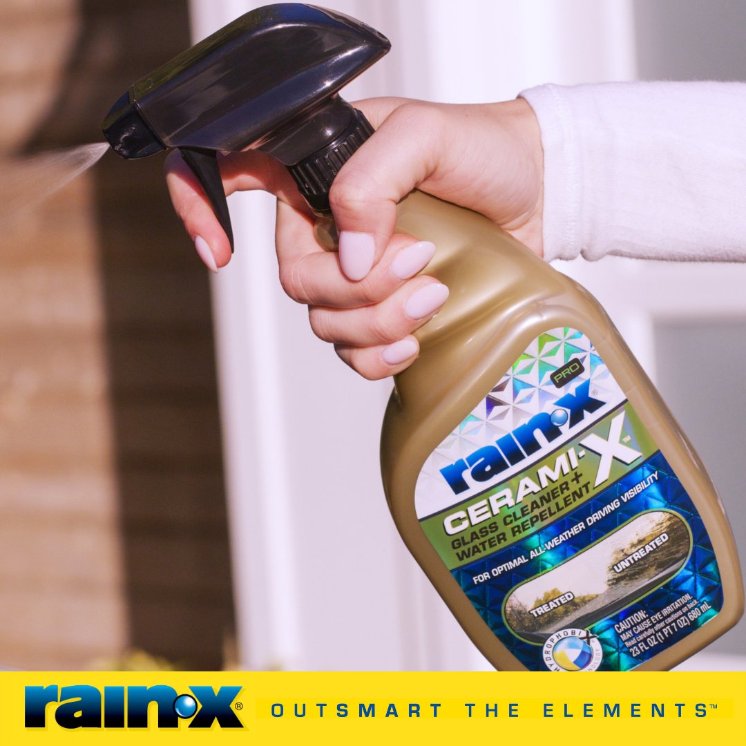 Official Rain-X on X: Try the NEW Rain-X Pro Cerami-X 2-in-1 Glass Cleaner.  Simply spray on and wipe off for optimal all-weather driving visibility! # RainX #RainXPro #RepelTheElements #OutsmartTheElements​
