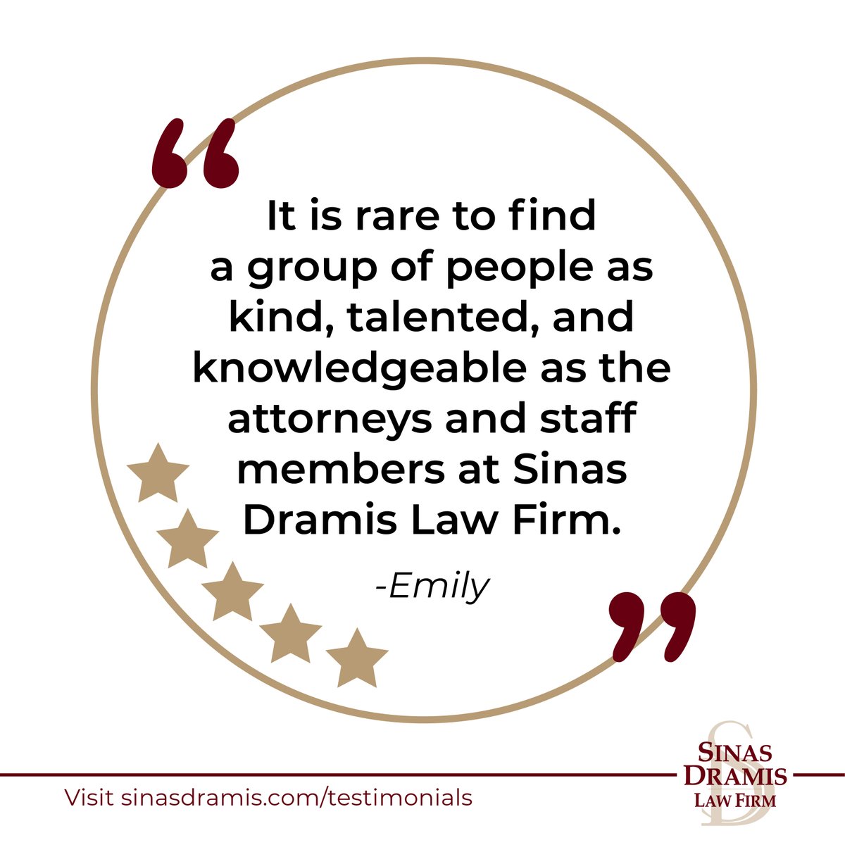 Read more of what our clients have to say about us on our testimonials page at: sinasdramis.com/testimonials/