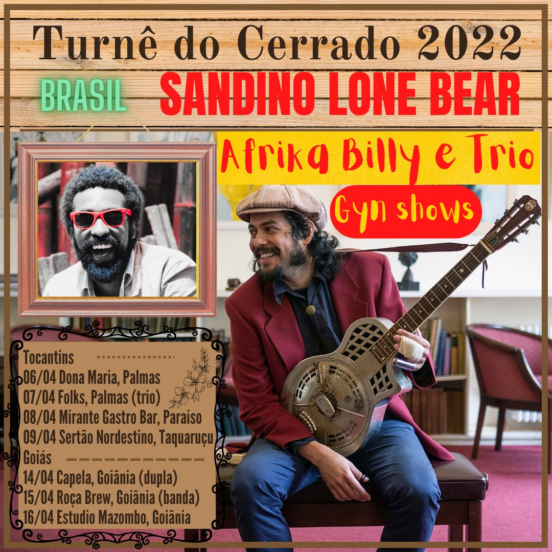 LoneBearblues's tweet photo. Com muita honra que anúncio meus últimos shows no Brasil com um grande músico @afrikabilly . O som vai ser de blues e rock roll até cumbia e carimbó!

@capelarangosibiritas quinta 14/04 as 20hs (duo)
@rocabrewpub sexta 15/04 as 21hs (banda)
@mazombo_ sábado 16/05 as 22hs (Banda) https://t.co/Ia0hkAYTNS