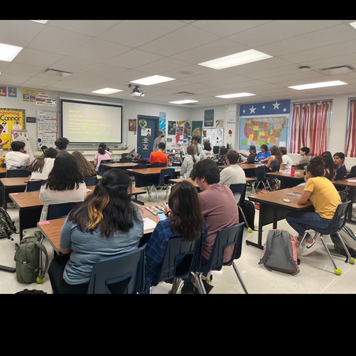 HistoryOhs's tweet photo. There was a great turn out at today’s history club meeting! During this meeting we discussed the officer positrons and what they entail, as well as the field trip we will be taking in May. For more information, reach out to Mrs. Cain or Ryliegh Porter for the links! https://t.co/wXSuMr1cQX