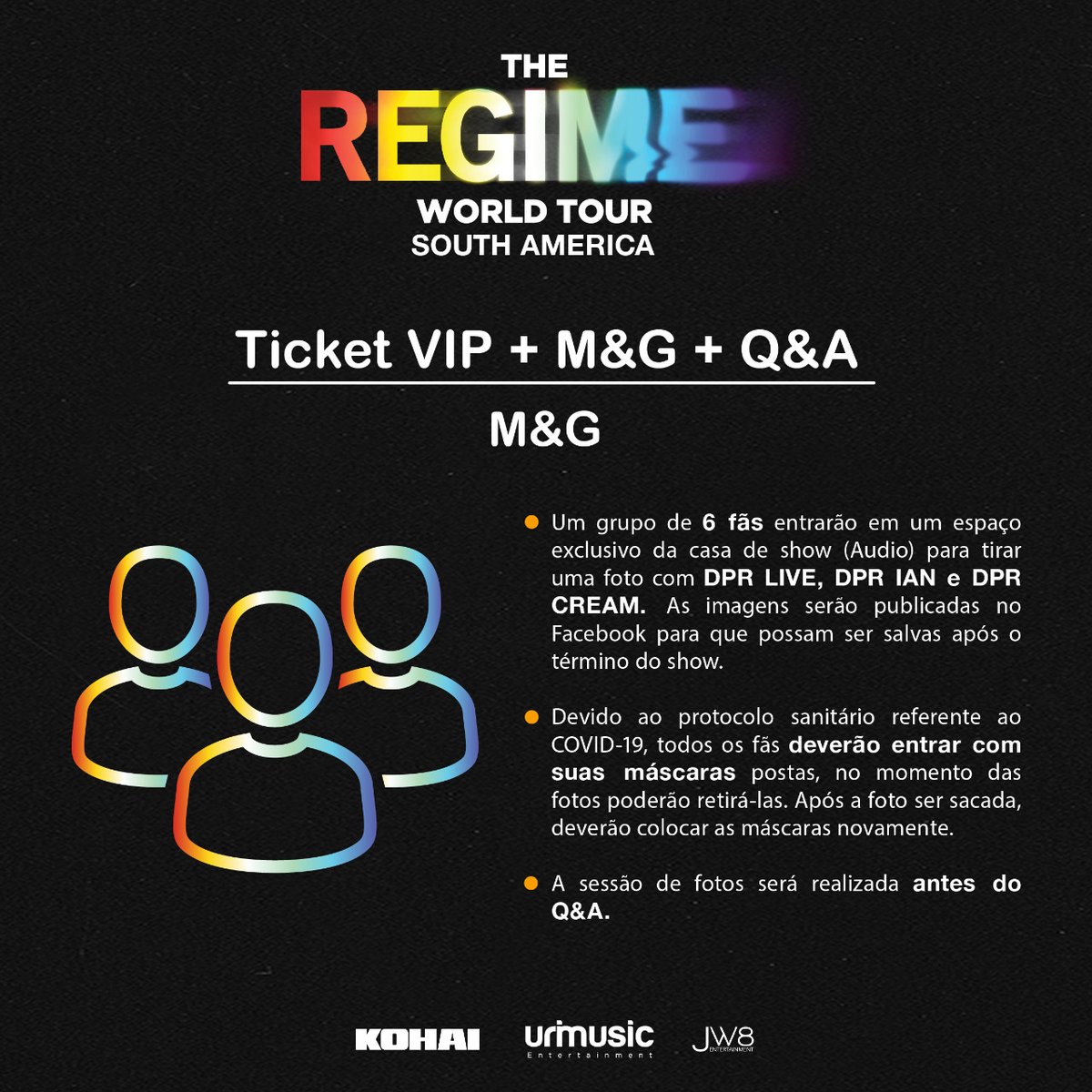 jw8ent's tweet photo. Combo Ticket VIP + M&amp;G + Q&amp;A!

Para todos os fãs que adquirirem esse combo poderão desfrutar dos benefícios mencionados nas imagens.

O início das vendas é no dia 15/04 às 14h através da Ticket360 ou na bilheteria da Audio.

*Qtd de ingressos Ticket VIP + M&amp;G + Q&amp;A são limitados https://t.co/lqsvkvqJ8W