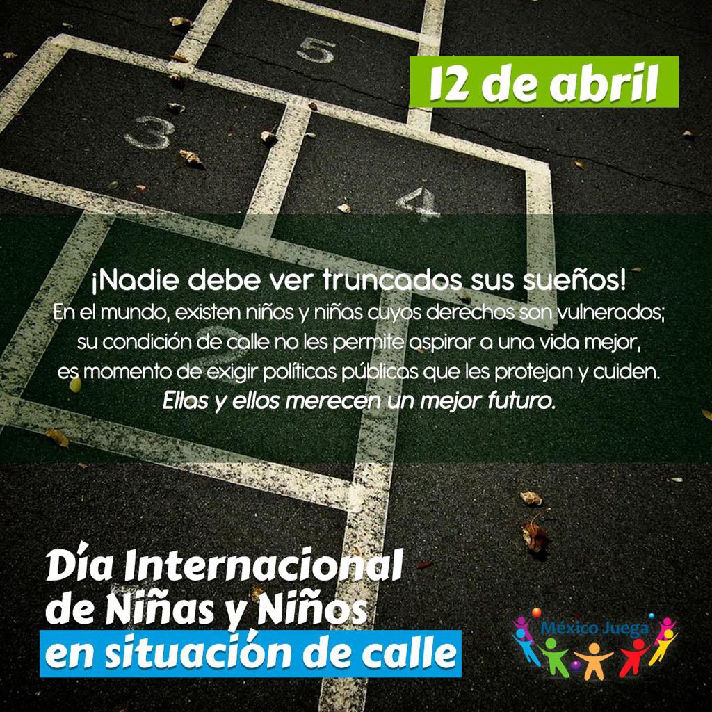 ⭕️ Hoy en el #DíaInternacionalDeLosNiñosEnSituaciónDeCalle seguimos abogando por la protección y respeto de derechos para todas las niñas, niños y adolescentes, a quienes se les debe garantizar crecer y desarrollarse en ambiente que l@s protejan Crédito de imagen: @mexicojuega