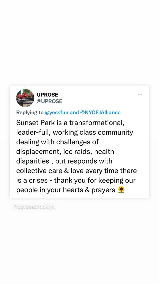Maria_Hinojosa's tweet photo. @UPROSE Love and light for Sunset Park! https://t.co/af8oURkT3b