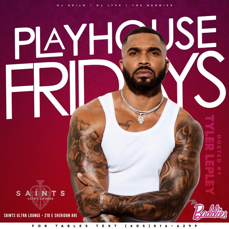 tayelarmade's tweet photo. #PLAYHOUSE FRIDAYS 

Kicks Off April 29th 

@saintsultralounge 

HOSTED BY @tylepley 

From The Hit Show 

#Pvalley &amp; #Harlem

Tables On Sale Now 
Text 405.816.6299
 
Powered By: 
@iamdjlyfe @thebaddiesokc @djkeilo

#share #Like https://t.co/zrtCblkoV2