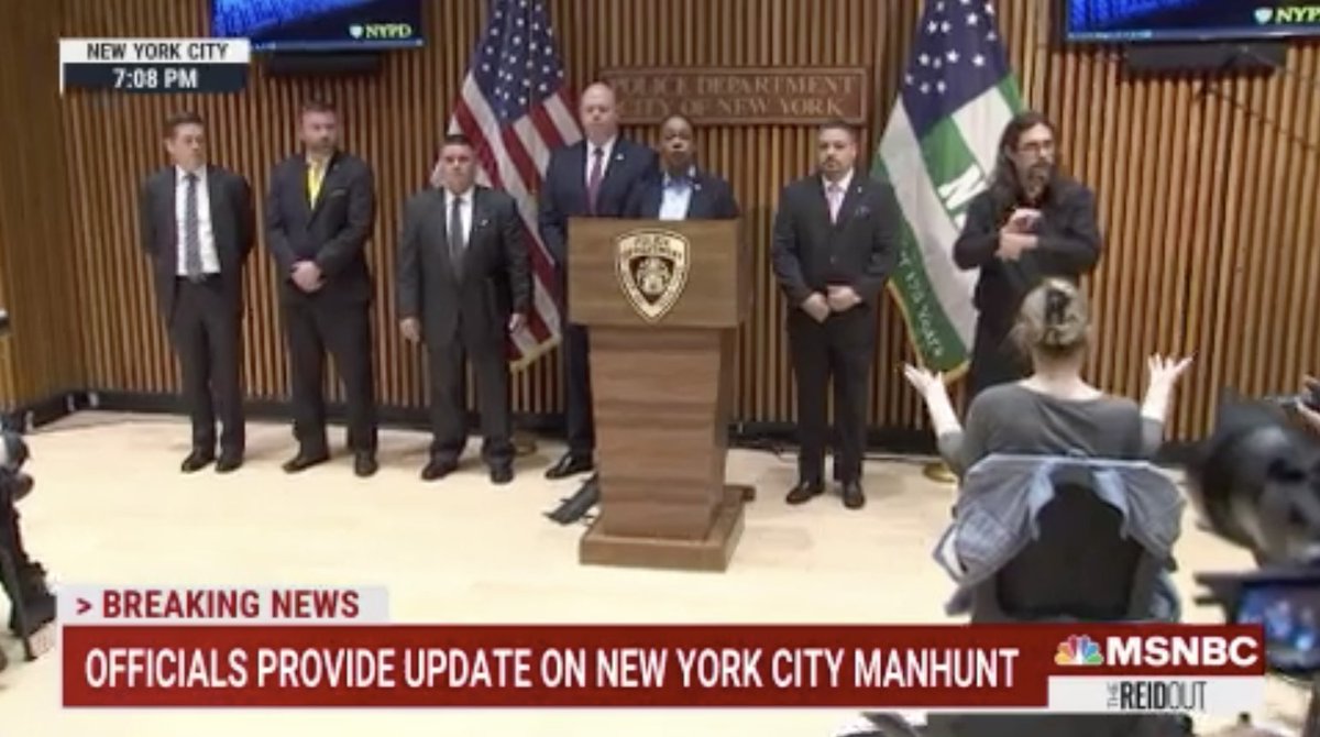 thereidout's tweet photo. Now on #TheReidOut: Officials provide an update on the New York City manhunt for the gunman who shot at least 10 people in a Brooklyn subway during morning rush hour on Tuesday. https://t.co/U84o7tP0iU