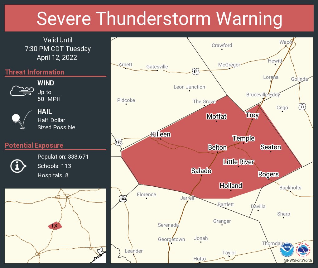 NWS Fort Worth on Twitter "Severe Thunderstorm Warning including