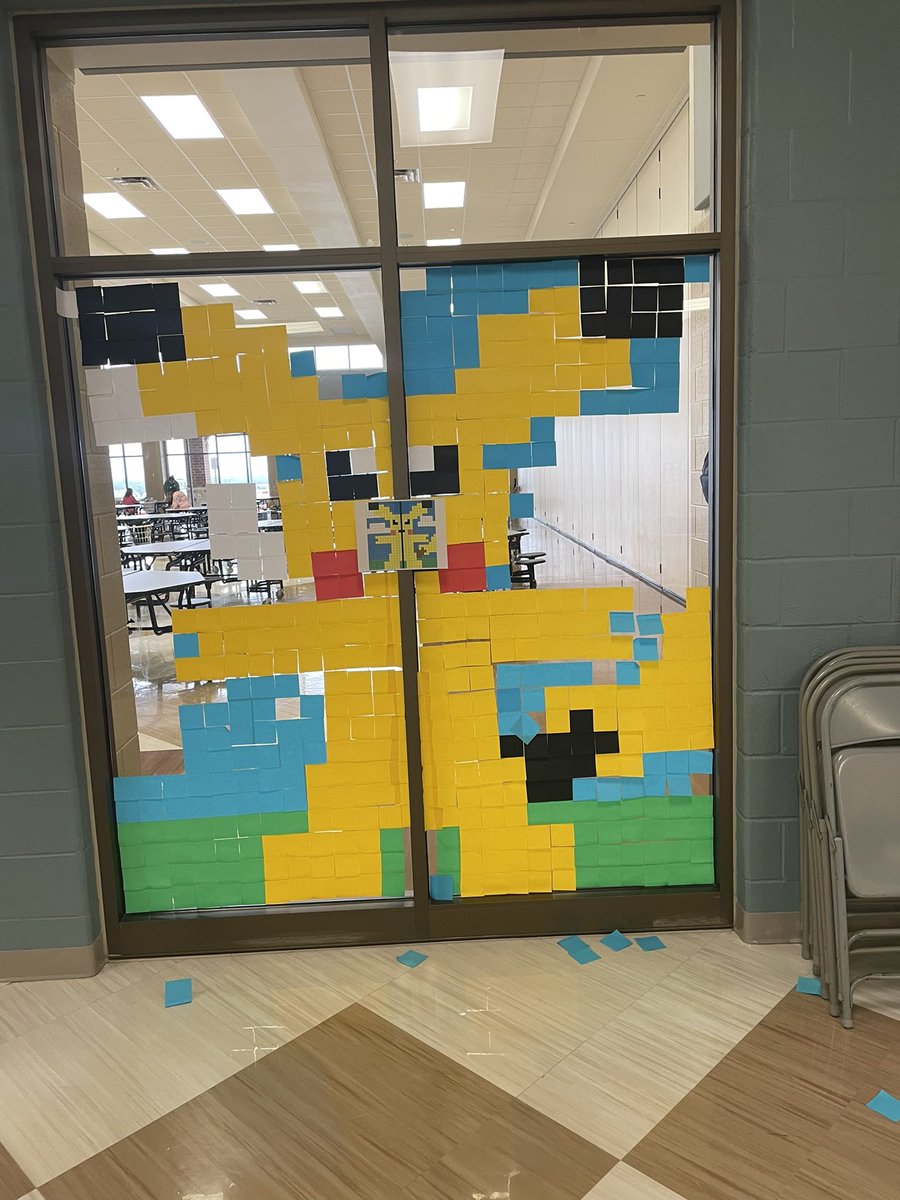 coxcougarsread's tweet image. More sticky note fun!  We are doing some cafeteria windows too this year