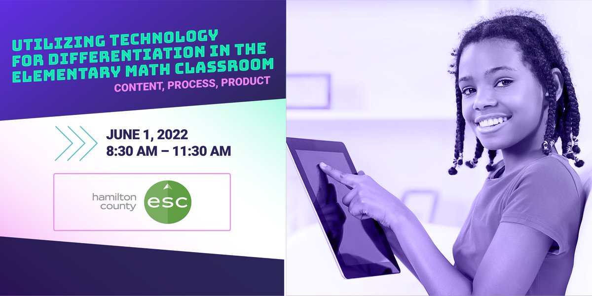 HamiltonCoESC's tweet image. Personalize learning opportunities for elementary #math students in Utilizing Technology for Differentiation in the Elementary Math Classroom: Content, Process, Product! Learn about this and other #edtech events at hcesc.org/technology-ass… #elementarymath