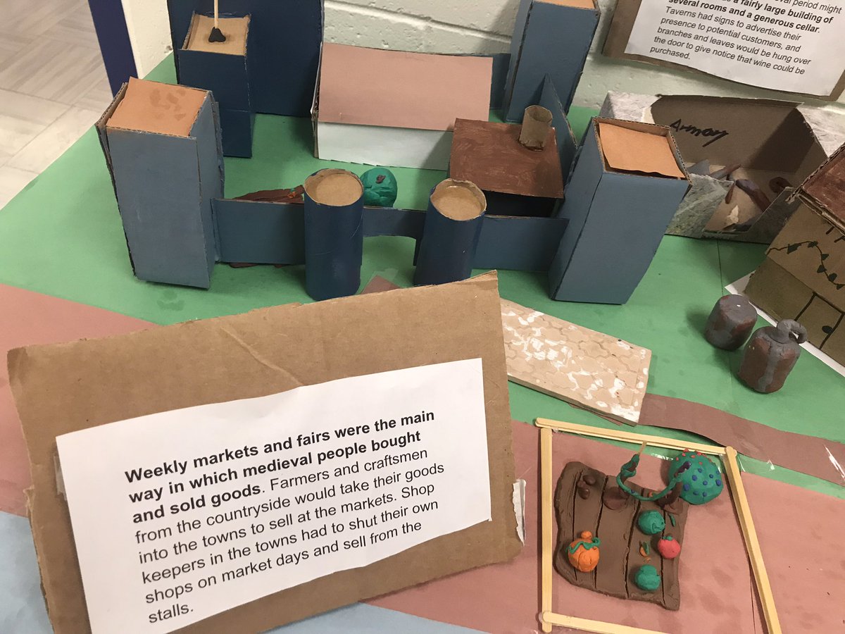 whalange1's tweet photo. This magnificent Medieval village was student led - from start to finish.  @AgesEducators                                    Our Lenten Tower continues to grow as we collect soup for @GleanersFB #almsgiving                @alcdsb_ofat @alcdsb https://t.co/PUyEzW5WfC