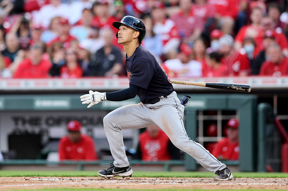 ESPNInsights's tweet photo. Steven Kwan has reached base 18 times in 5 career games.
That passes Jay Bruce (17 in 2008) for the most times reaching base in a player's first 5 career games in the Live-Ball Era (since 1920). https://t.co/lUwgdWBF52