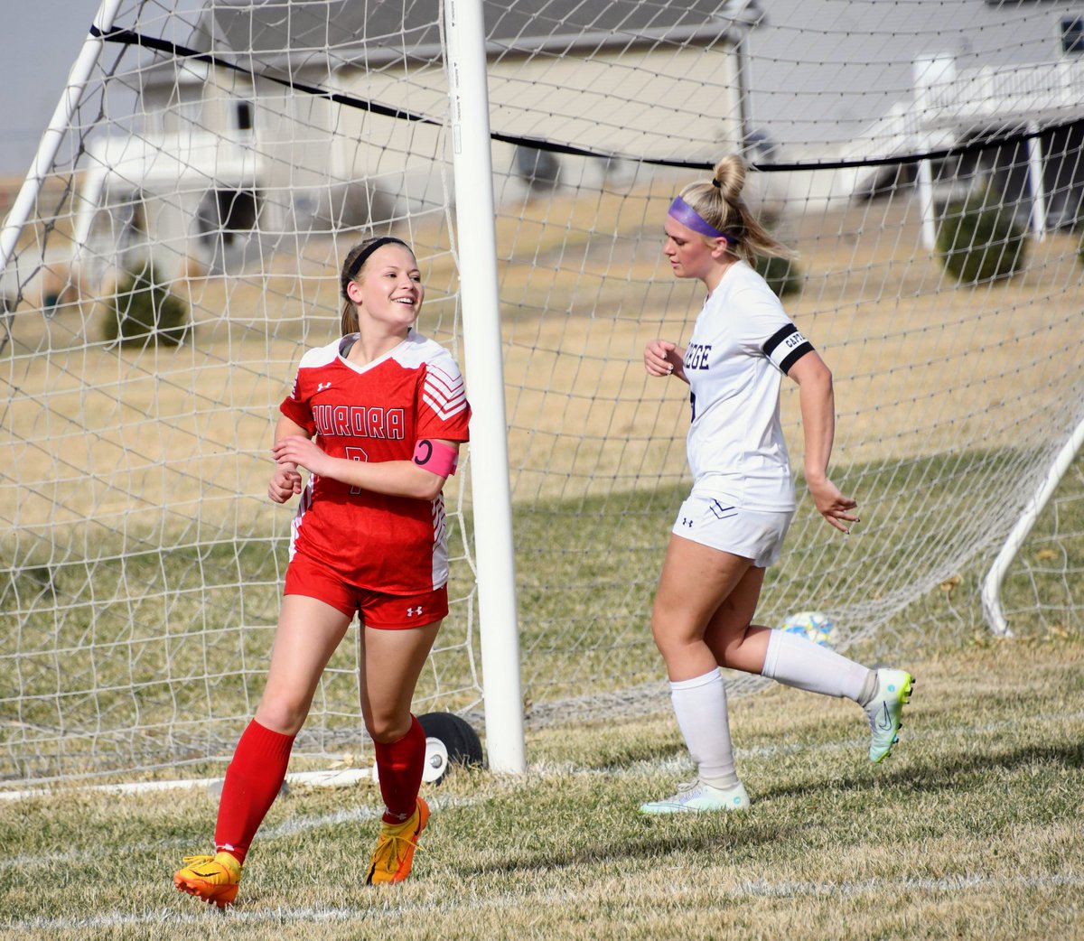 Aurora grinds out a 3-0 shutout victory over Holdrege to open the Central Conference tournament. Hutsell with a big boot as time ran out for her second of the game. #nebpreps