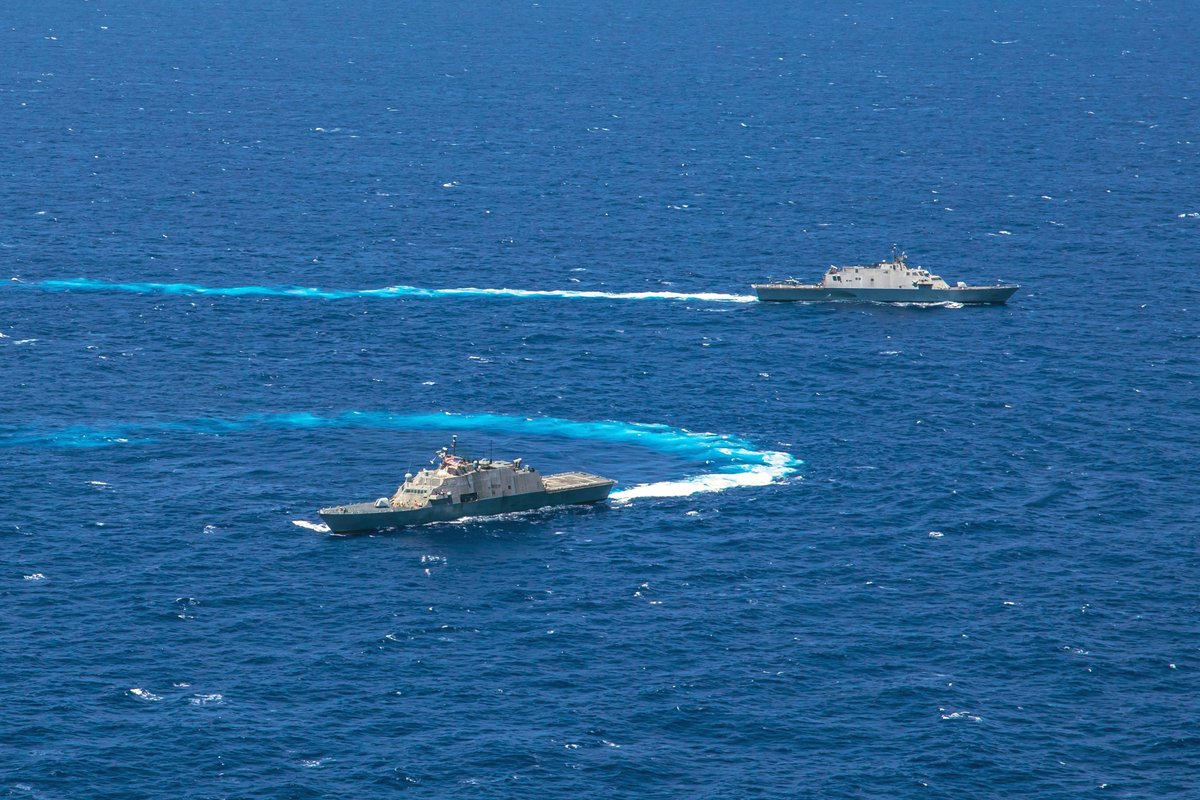 USNavy's tweet photo. 1️⃣ #USSTripoli #LHA7 #FLTOPS @US3rdFleet
2️⃣ #USSBillings #LCS15 and #USSWichita #LCS13 underway @NAVSOUS4THFLT
3️⃣ #USSPortland #LPD27 departs @NavBaseSD
4️⃣ #USNavy LCAC unloads @USMC during exercise #NorthernViking22 in Iceland. @USNavyEurope
ℹ️ & 🔽: https://t.co/y9FcEzG0zK https://t.co/aT0Pe9ONh2