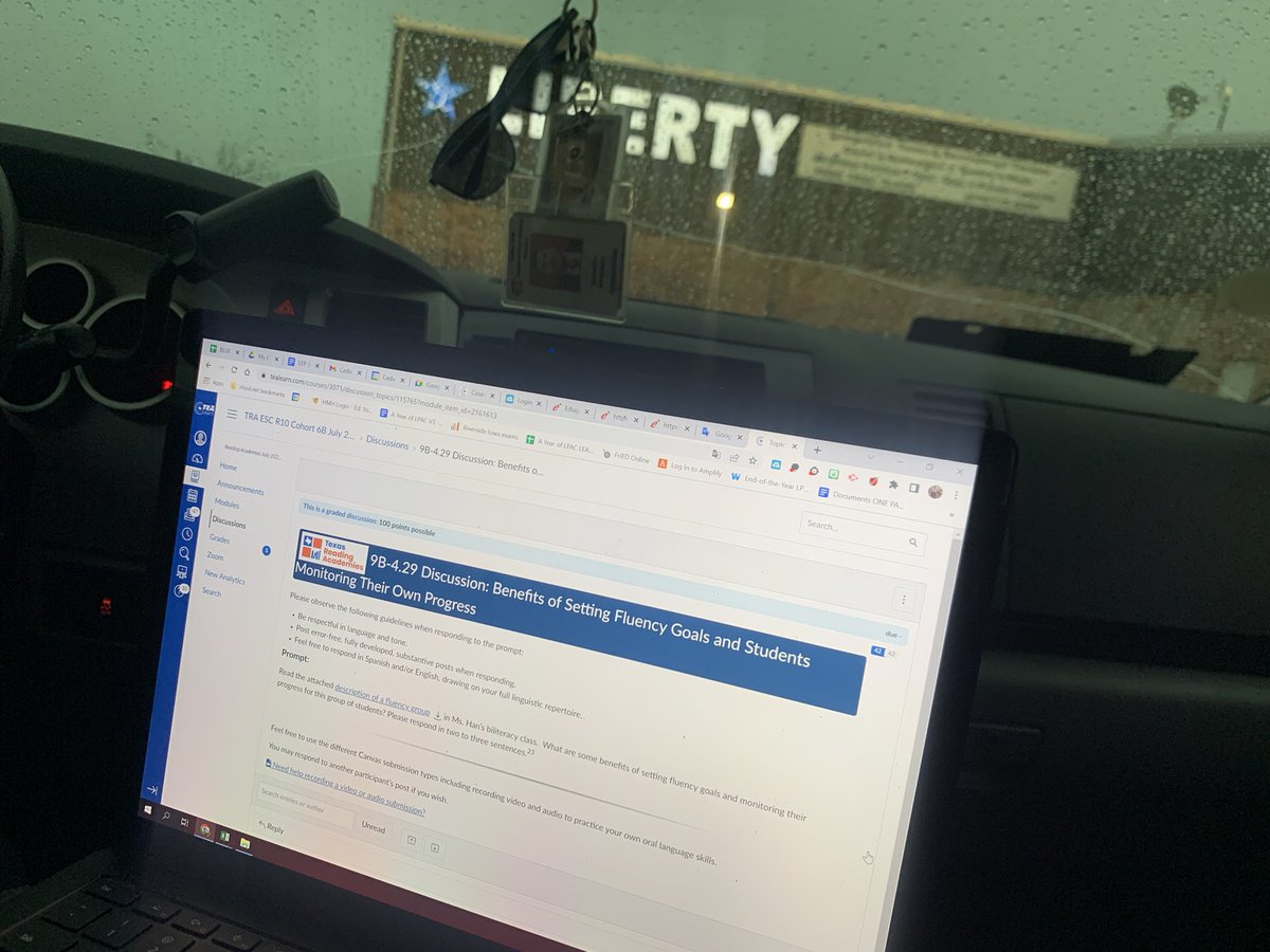 bilingoED's tweet image. In my truck with my hotspot &amp;amp; laptop while riding out a storm bc my daughter is in cheer practice.  Why not work on some more Reading Academies🤨  #Module9