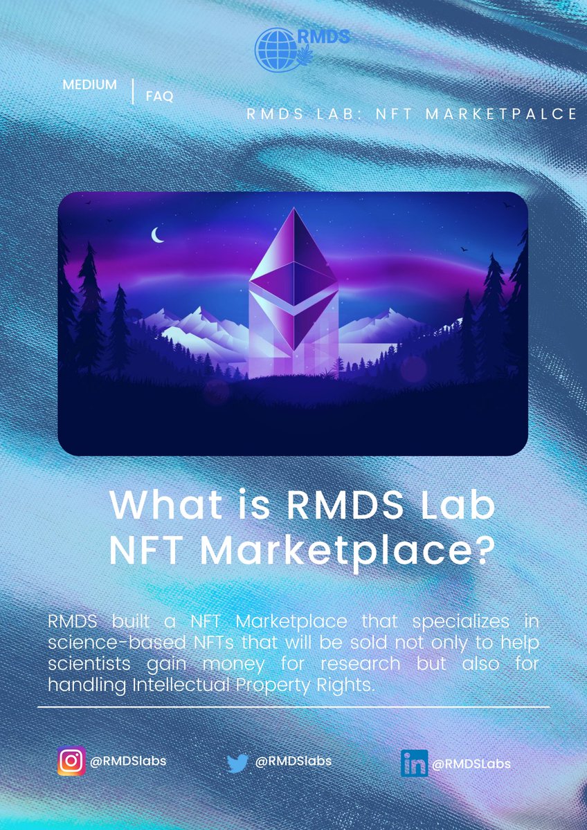 RMDSlab's tweet image. Learn more about NFTs and how RMDS Lab is revolutionizing Intellectual Property Rights thru the power of Web3 in our new FAQ! 👇🧵