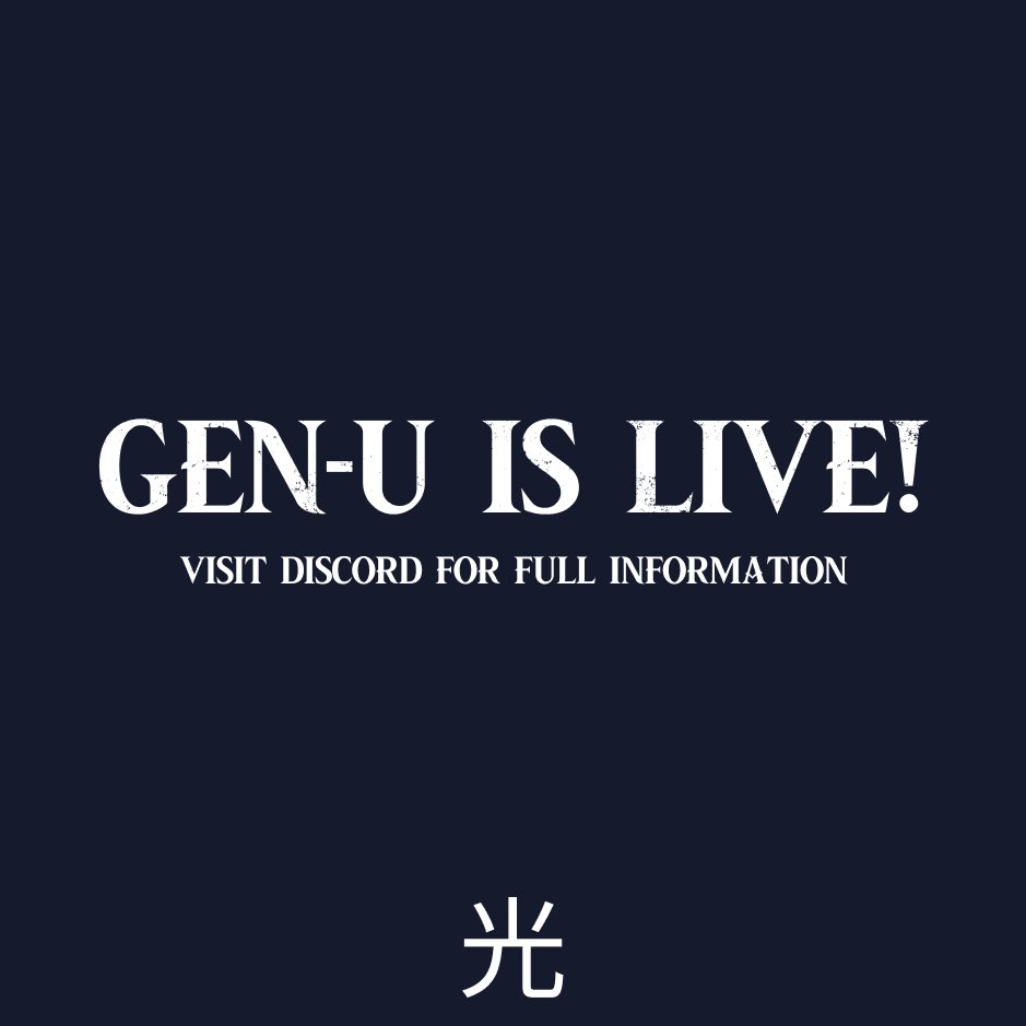 Gen-U is officially live!

The deepest bond between art and holder ever seen before in the industry.

Gen-U is the first use case for souls and the only way to form your Hikari character.

All souls can now enter Gen-U here: play.hikarinft.com