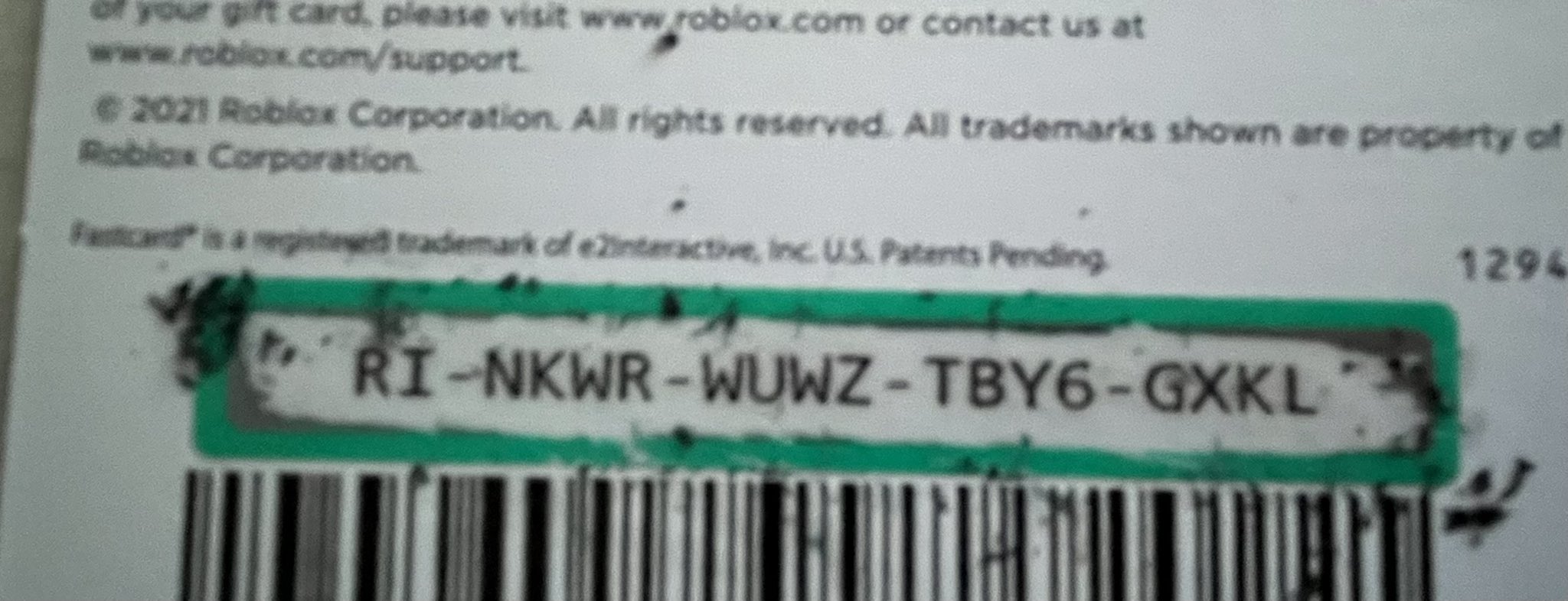 Robux gift card codes