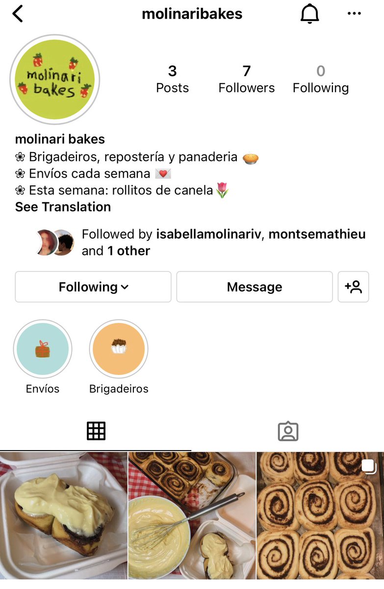 Hola, me hice una página en insta para vender reposteria y panaderia en heredia y esta semana estoy haciendo rollitos de canela :-) por si les interesa💗💓💕 la otra semana hago pan artesanal