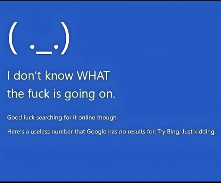 MorganCPatz's tweet photo. The daily blue screen feeling of working in #infosec https://t.co/O7zXvUnH52