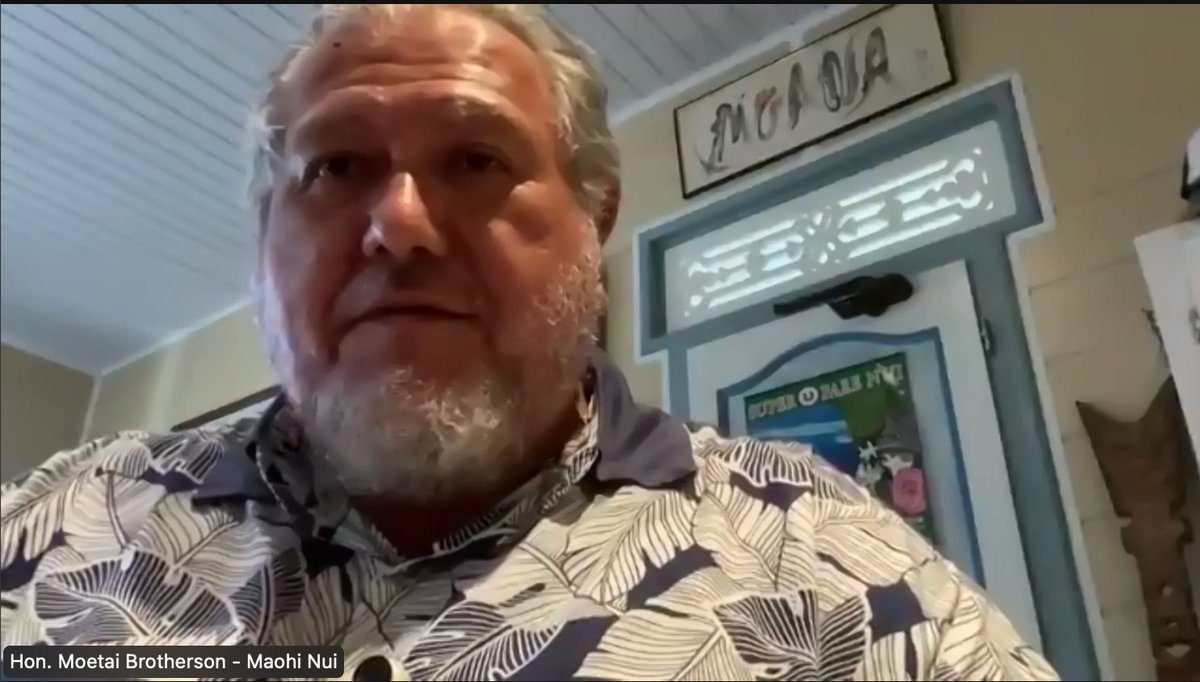 pangmedia's tweet photo. Hon. Moetai Brotherson, Member of National Assembly of France (Maohi Nui) shares about Demilitarization, External Powers and Nuclear Legacies. He says French Polynesians continue to face the dire consequences of historical nuclear tests. #BanDeepSeaMining #DefendOurOcean https://t.co/eflZ46gZ0r