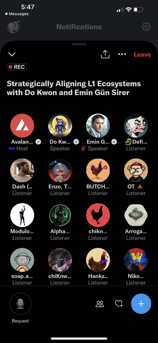 Dam that is a legendary spaces line up. Two pioneers of the new financial System. Amazing spaces. #defi #avax #luna