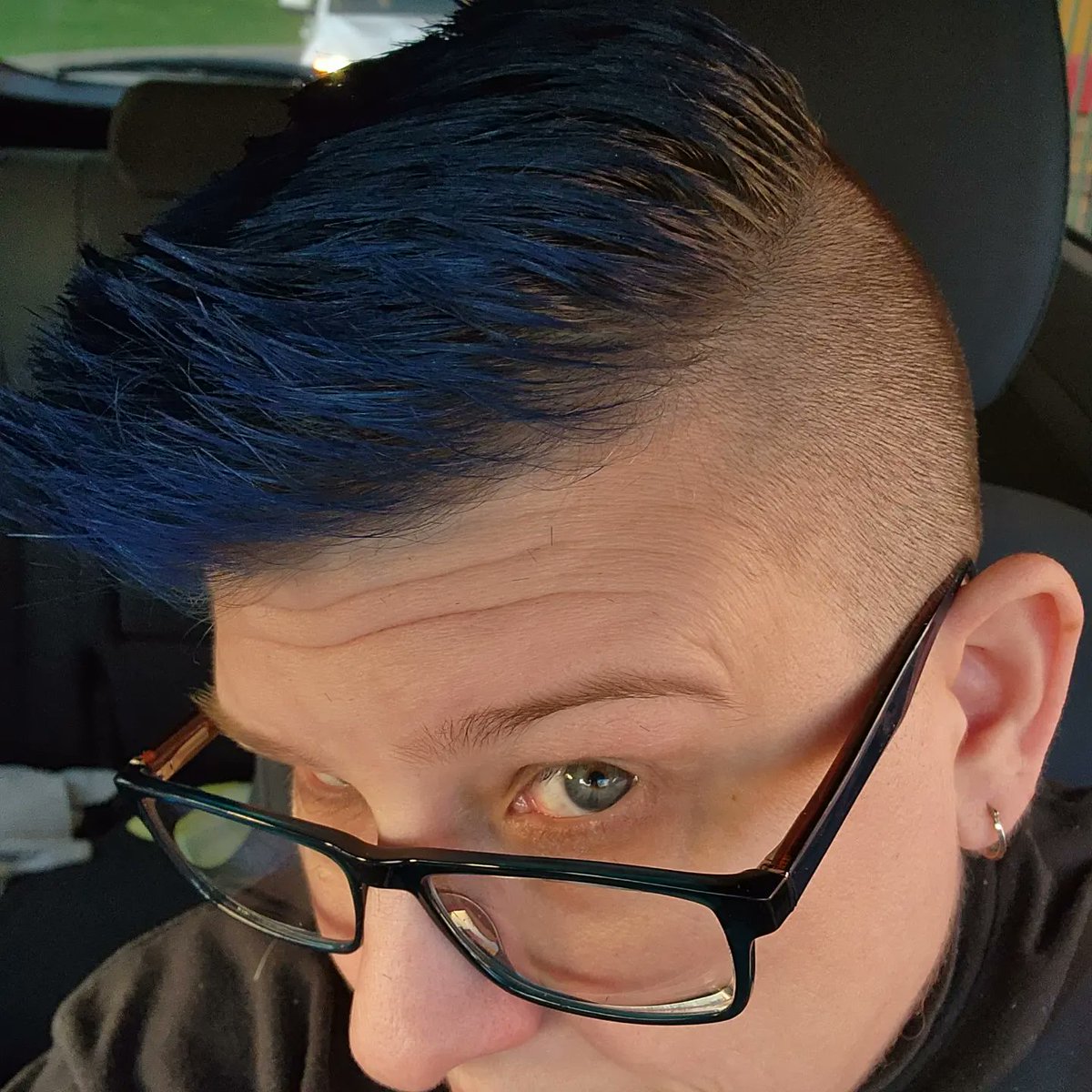 Devsfan55's tweet photo. Hairs done. 💙 #retroblue #bluehairdontcare https://t.co/ZXwrjxrQeZ